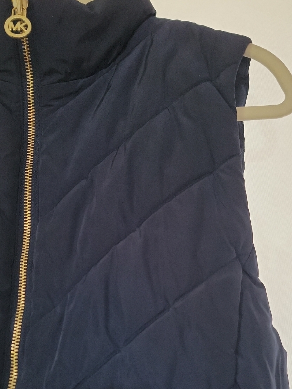 Michael Kors Navy Quilted Puffer Vest with Gold Zipper - Picture 5 of 6